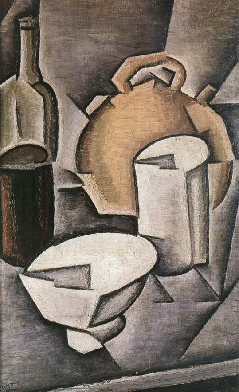 Juan Gris Winebottle and kettle of tile china oil painting image